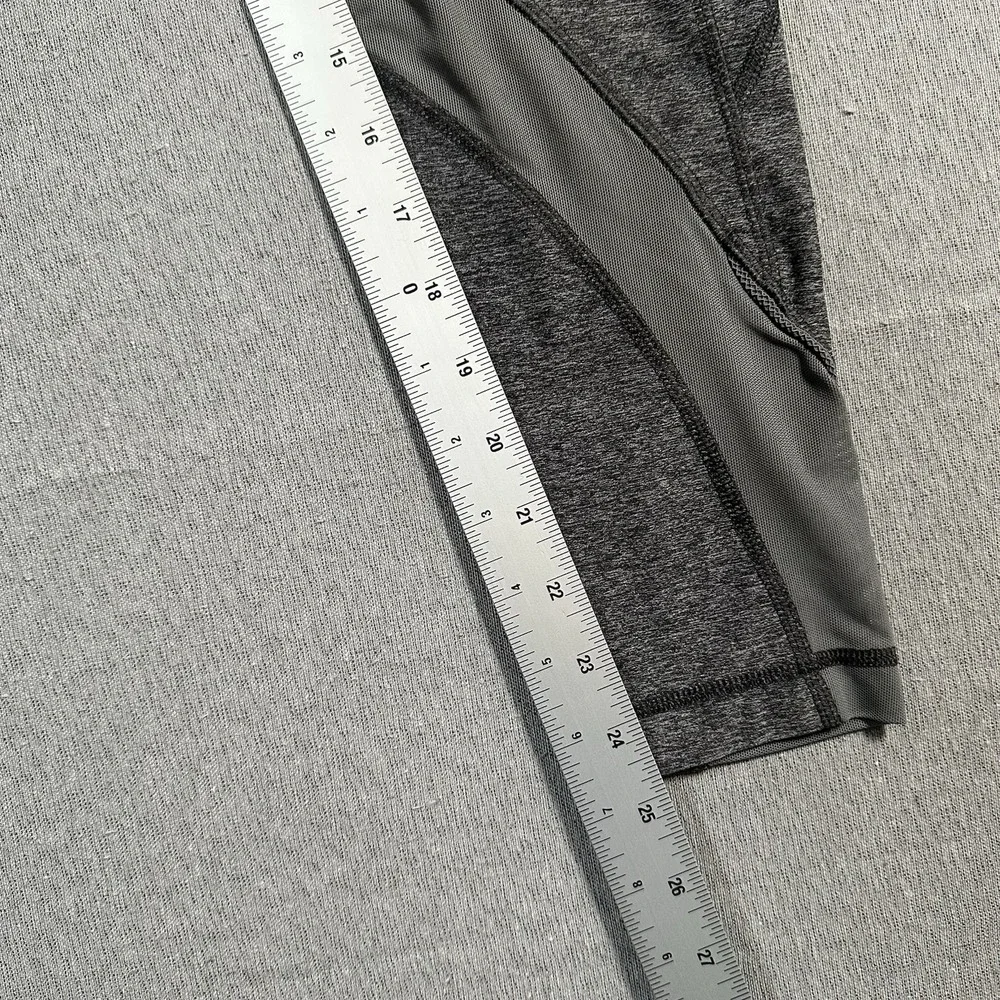 Lululemon Inspire Leggings II Mesh Panels Size 6 Heathered Grey Sea Side‎ Zip